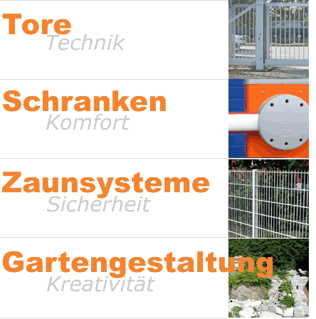 Verkauf und Montage von Z&auml;unen, Toren, Schranken und Personenvereinzelungsanlagen